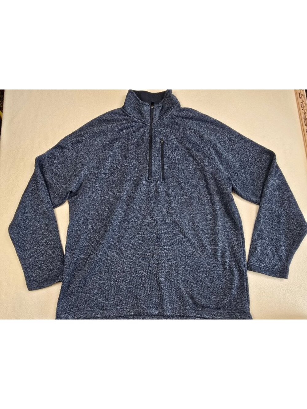 Eddie Bauer Mens XL Blue Heather 1/4 Zip Pullover Fleece